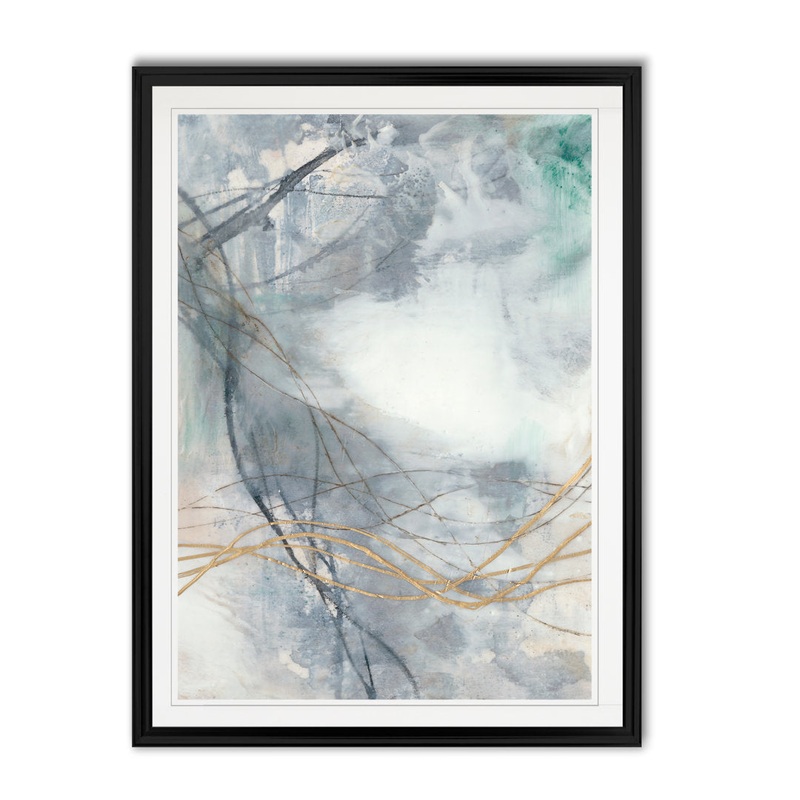 Undulating Oro II – Painting Print on Canvas Etta Avenue Size: 30.5″ H x 42.5″ W x 1.5″ D Format: Black Framed