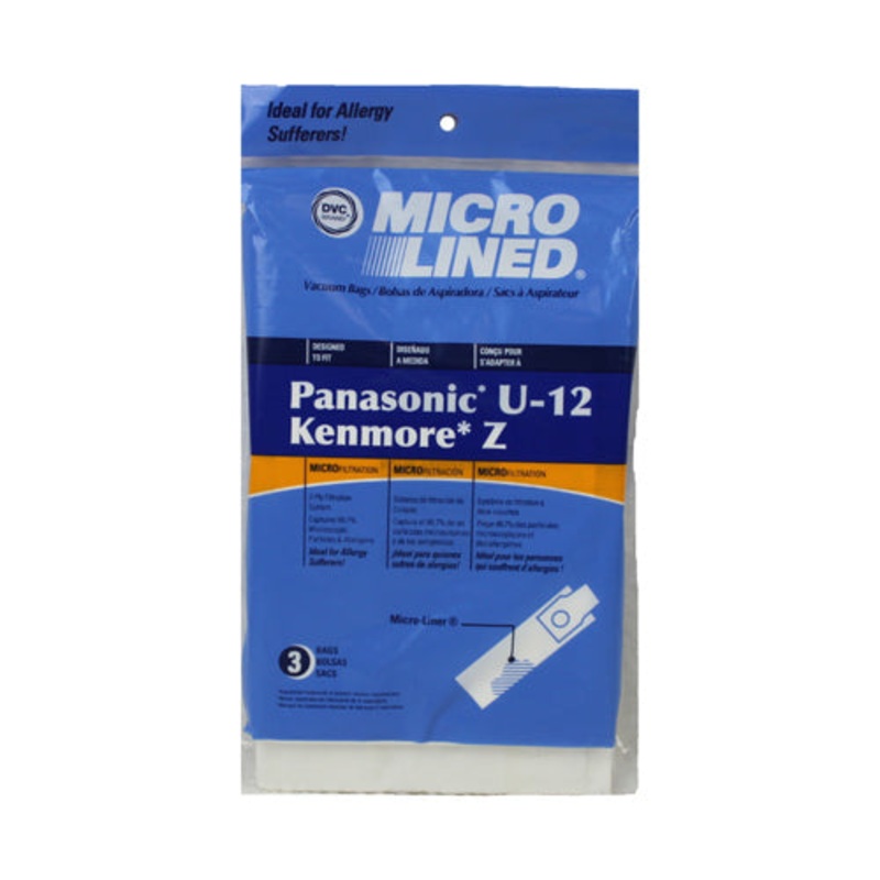 DVC Panasonic U12 and Kenmore Style Z Vacuum Bags – 3 Pack
