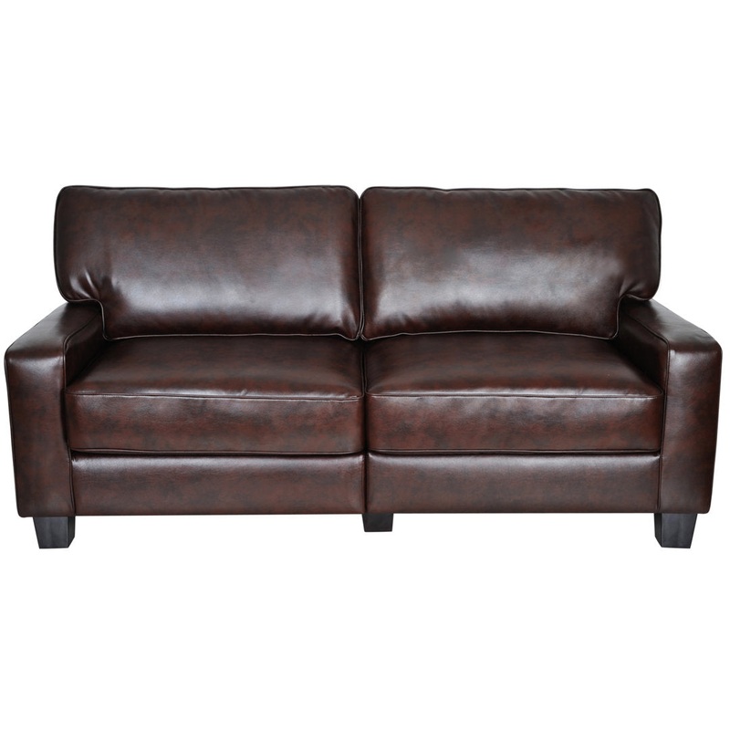 Serta Palisades Upholstered Tool-Free Assembly Square Arm 73″ Sofa Serta