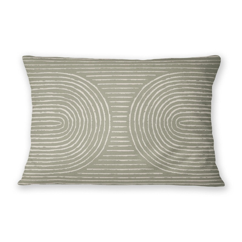Shari Geometric Lumbar Pillow KAVKA DESIGNS Color: Sage/Green Size: 18″ x 24″