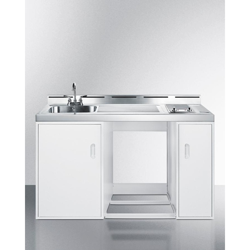 Summit C60ELGLASSNR 60″ Wide All-In-One Kitchenette (Refrigerator Not Included)