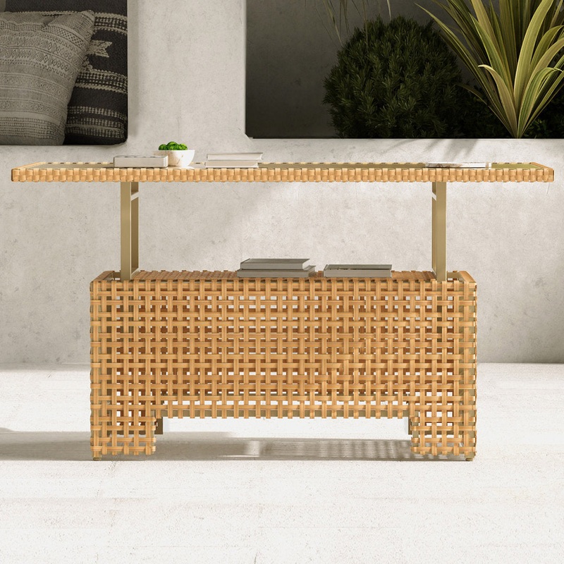 51.25” L x 27” W Extendable Outdoor Wicker Coffee Table Grand Patio