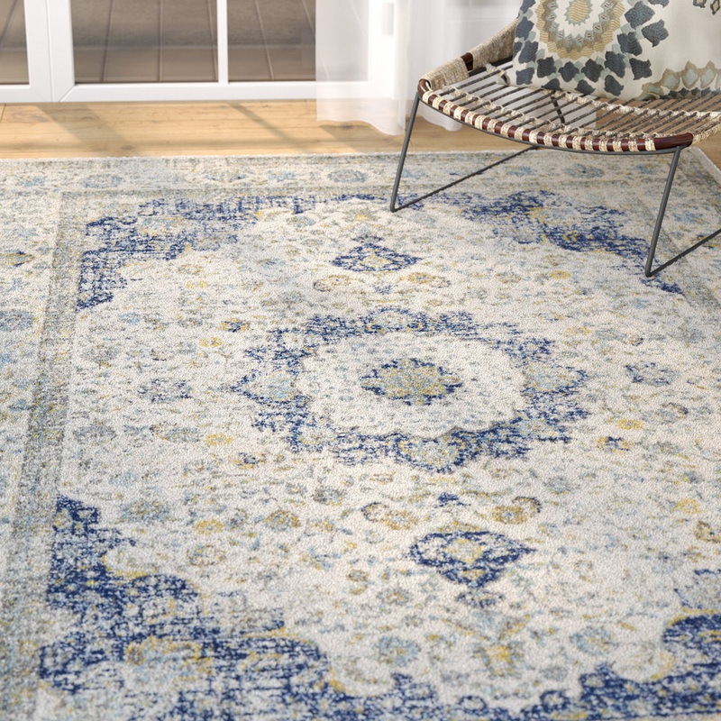 Annette Oriental Ivory/Blue Area Rug Langley Street Rug Size: Rectangle 11′ x 15′