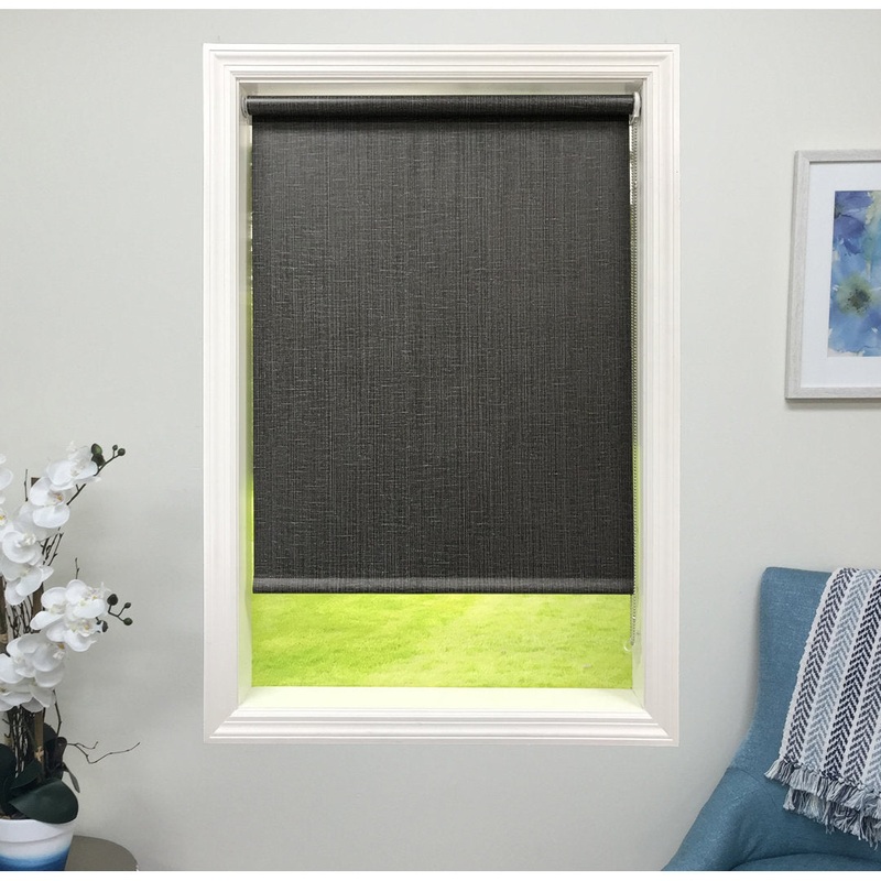Blackout Black Decorative Roller Shade Ebern Designs Width: 20.5″, Length: 84″