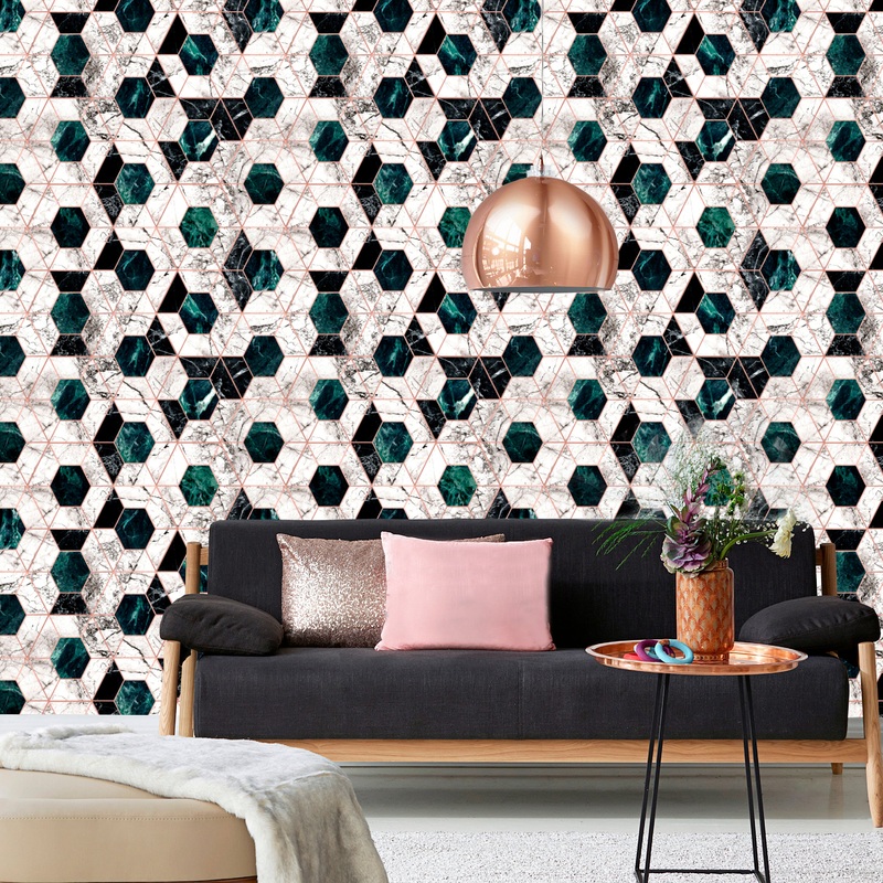Hexa Metallic Wallpaper