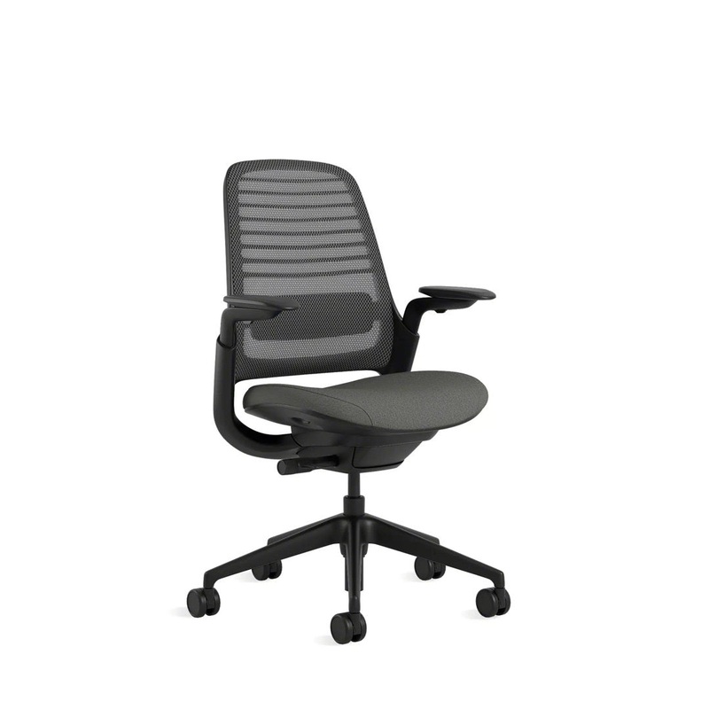 Steelcase Series 1 Task Chair Steelcase Frame Color: Black, Upholstery Color: Night Owl/Graphite Casters/Glides: Hard Floor