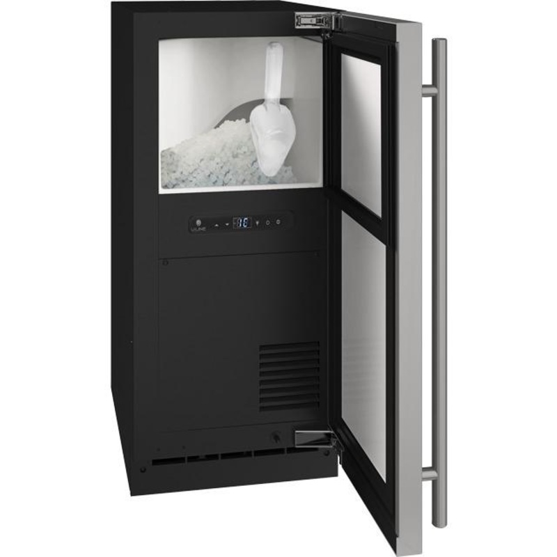 U-Line UHNP115SS01A 1 Class 15″ Nugget Ice Machine With Stainless Solid Finish and Field Reversible Door Swing, Pump Included (115 Volts / 60 Hz)