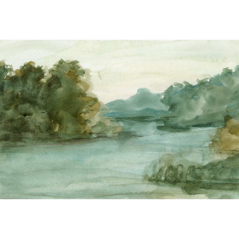 Watercolor Sketchbook I’ Painting on Canvas Three Posts Size: 24″ H x 36″ W   Mat Included: White, Format: Walnut Framed Print