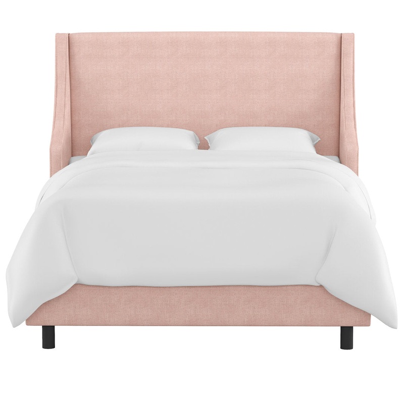Bernadine Upholstered Low Profile Standard Bed Mercury Row Color: Zuma Rosequartz Textured Linen Size: California King