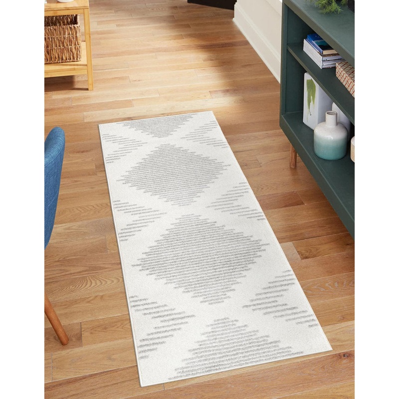 Cohutta Geometric Grey and Ivory Area Rug The Twillery Co. Rug Size: Runner 2′ x 6′