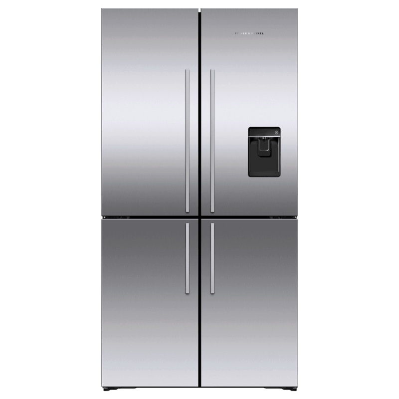 Fisher & Paykel RF203QDUVX1 Freestanding Quad Door Refrigerator Freezer, 36″, 18.9 Cu Ft, Ice & Water
