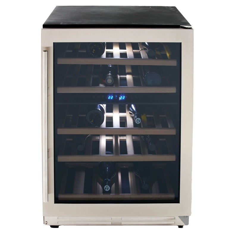 Avanti WCF43S3SD 43 Bottle DESIGNER Series Dual-Zone Wine Cooler – Stainless Steel with Black Cabinet / 43 Bottles