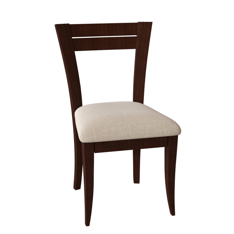 Claverley Ladder Back Side Chair Red Barrel Studio Frame Color: Java, Upholstery Color: Chambray