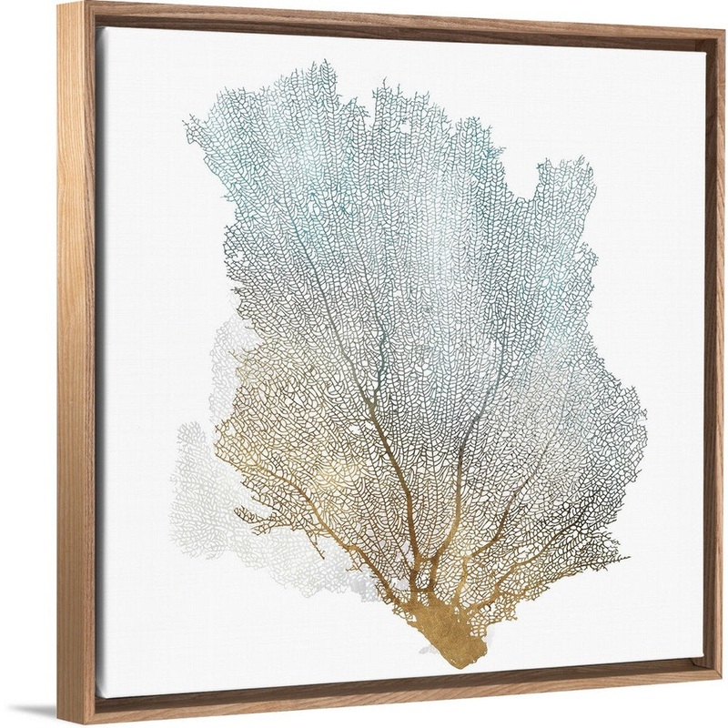 Delicate Coral I by Isabelle Z – Painting Print on Canvas Beachcrest Home Size: 17.25″ H x 17.25″ W x 1.75″ D Format: Natural Floating Frame Canvas
