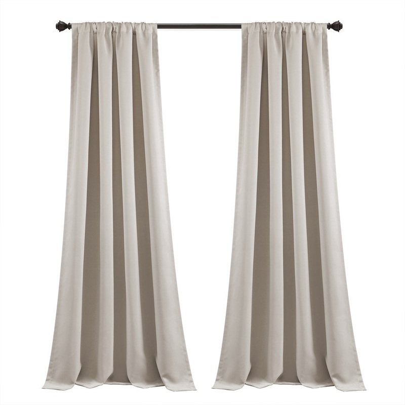 Solid Color Blackout Rod Pocket Curtain Panels (Set of 2) Lush Decor Curtain Color: Wheat Size per Panel: 52″ W x 95″ L