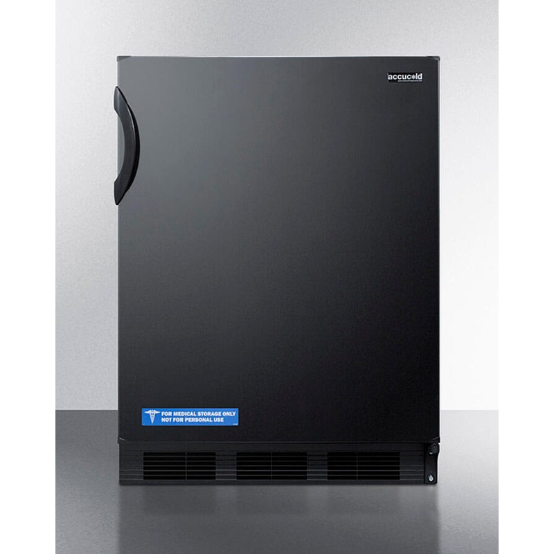 Summit AL752BKBI Ada Compliant Built-In Undercounter All-Refrigerator For General Purpose Use, With Flat Door Liner, Auto Defrost Operation And Black Exterior