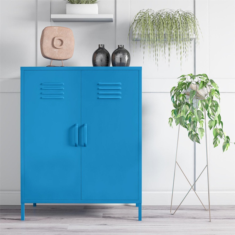 Cache 2 – Door Metal Accent Cabinet Novogratz Color: Bright Blue