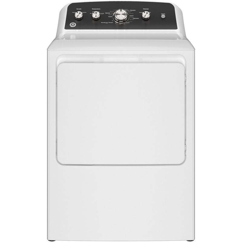 Ge Appliances ETD48GASWWB Ge 7.2 Cu. Ft. Capacity GasDryerWithSpanish Panel And Up To 120 Ft. Venting