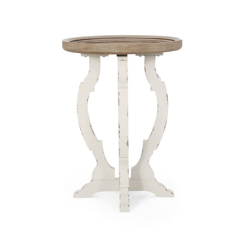 Tray Top End Table Ophelia & Co. Table Base Color: Distressed White