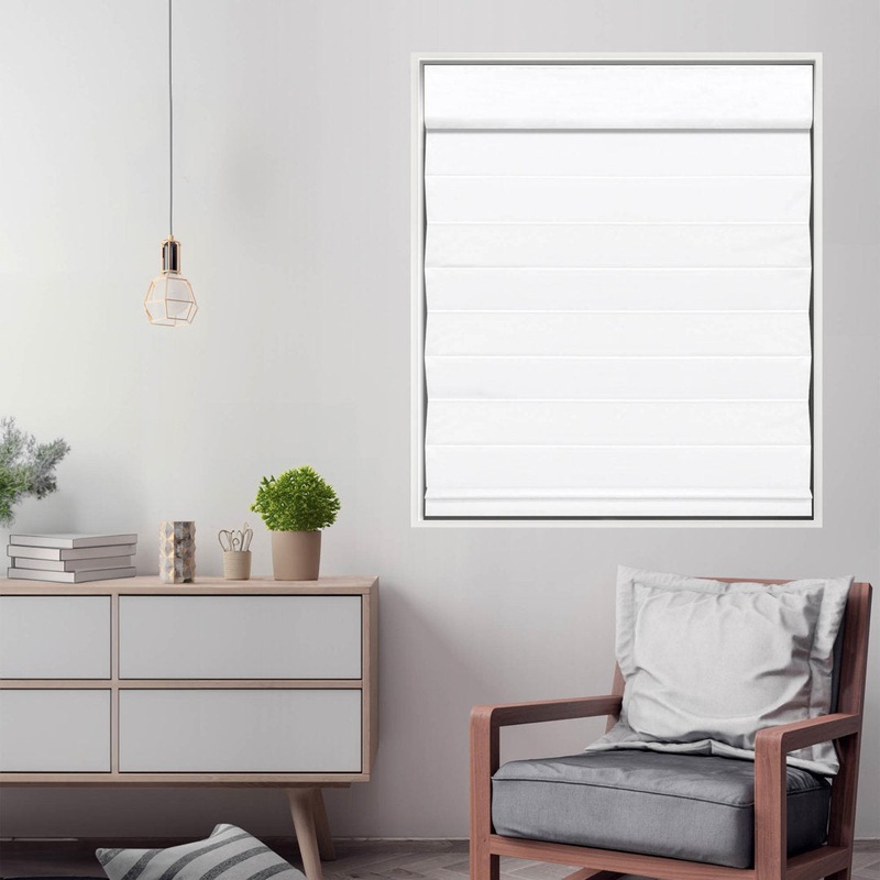 Cordless Blackout 100% Cotton Roman Shade with Cellular Shade Backing Symple Stuff Size: 60″W x 72″L Finish: White