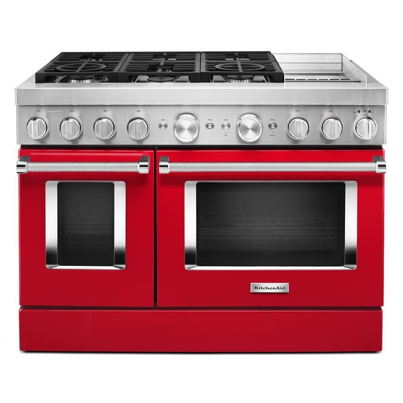KFDC558JPA KitchenAid 48” Smart Commercial-Style Dual Fuel Range with Griddle