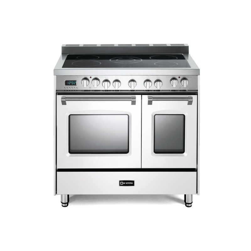 Verona VPFSEE365DW Prestige 36″ Electric Glass Top Double Oven Range – White