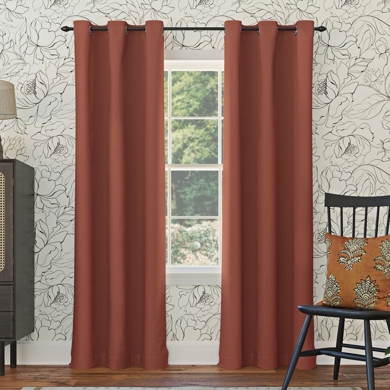 Wayfair Basics Blackout Grommet Curtain Panel Wayfair Basics Curtain Color: Terracotta Red Size per Panel: 40″ W x 84″ L