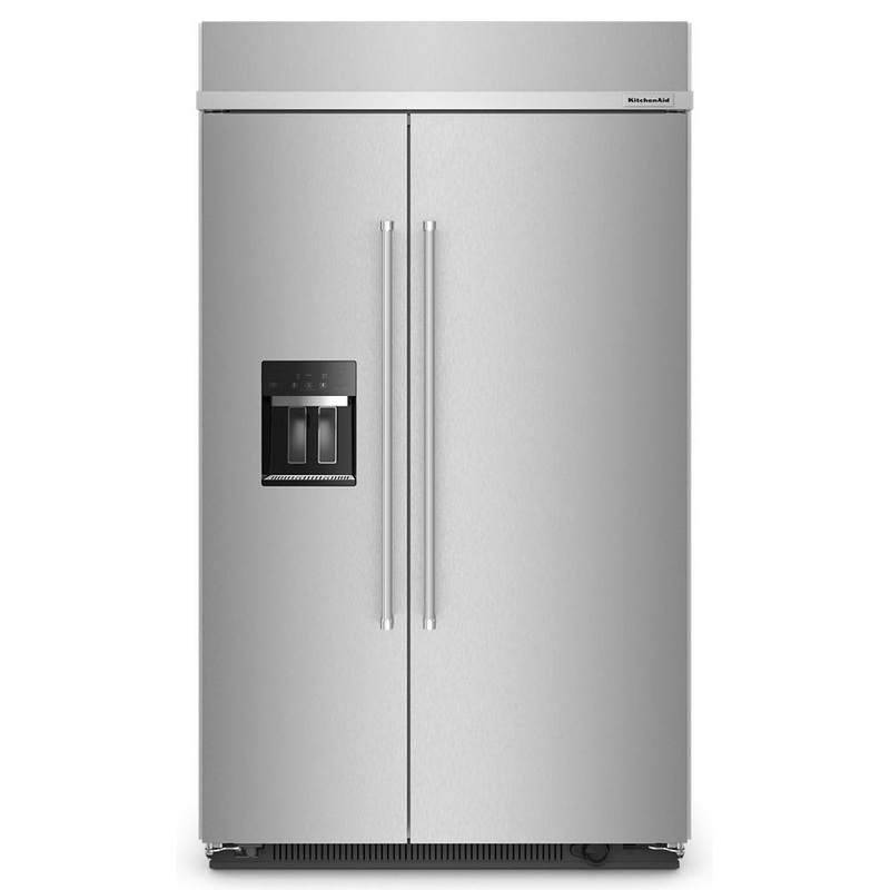 Kitchenaid KBSD708MSS 29.4 Cu. Ft. 48″ Built-In Side-By-Side Refrigerator With Ice And Water Dispenser