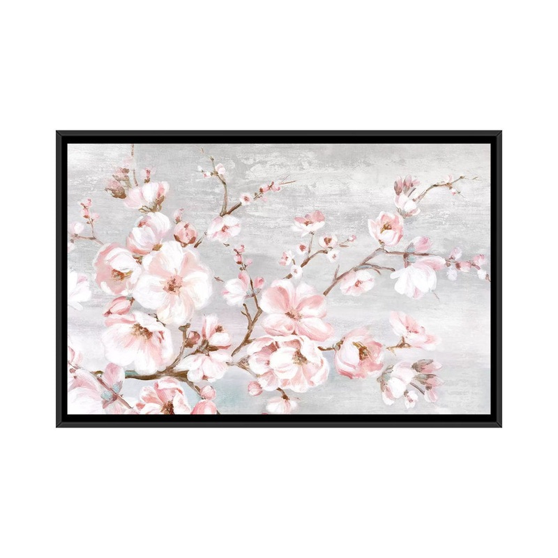 Spring Cherry Blossoms I by Eva Watts – Painting Print on Paper East Urban Home Mat Color: No Mat Size: 40″ H x 60″ W x 1.5″ D Format: Black Framed Canvas