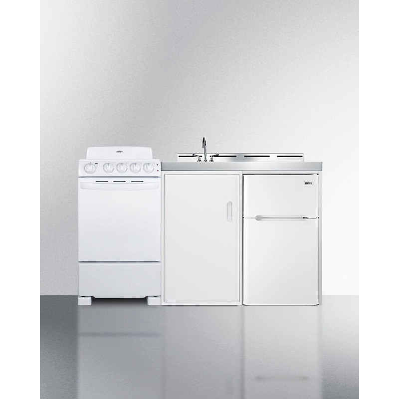 Summit ACK60COILW 60″ Wide All-In-One Kitchenette With Electric Coil Range