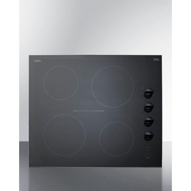 Summit CR4B242BK 24″ Wide 230v 4-burner Radiant Cooktop