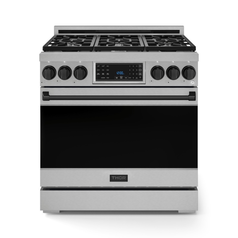 Thor Kitchen RSG36LPBLK 36 Inch Professional Lp Range With Tilt Panel Touch Control In Stainless Steel/Black Gordon Ramsay Series – Rsg36Lp-Blk