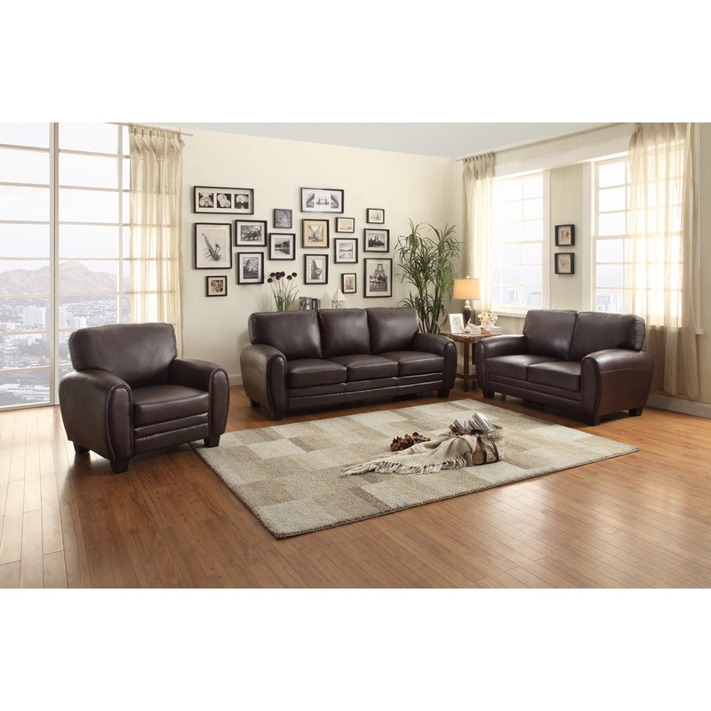 Coombs 85″ Faux Leather Round Arm Sofa Lark Manor Upholstery Color: Dark