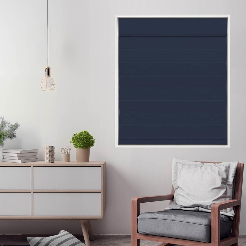 Cordless Blackout 100% Cotton Roman Shade with Cellular Shade Backing Symple Stuff Size: 65″W x 72″L Finish: Navy