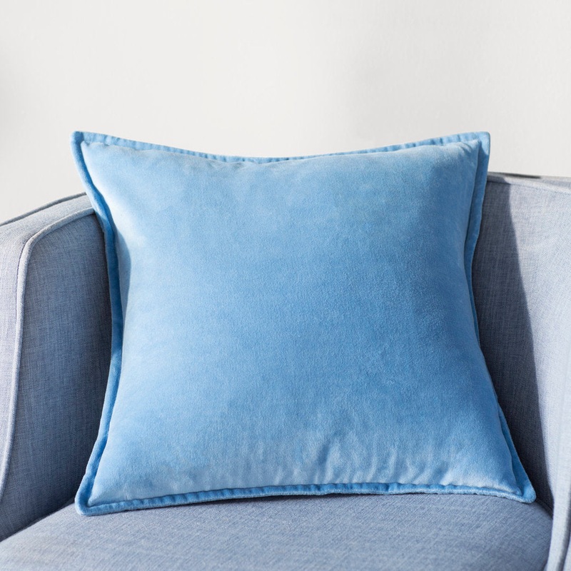 Edgar Square 100% Cotton Pillow RE/FINE Color: Bright Blue Size: 20” x 20”