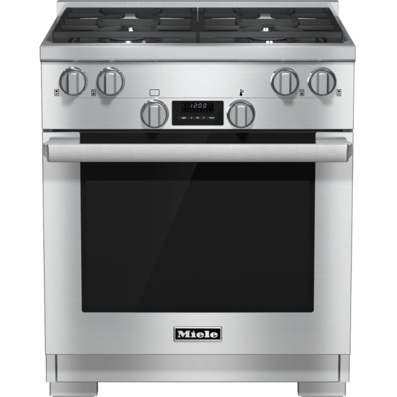 Miele HR1124GCLEANTOUCHSTEEL Hr 1124 G – 30 Inch Range All Gas With Directselect, Twin Convection Fans And M Pro Dual Stacked Burners