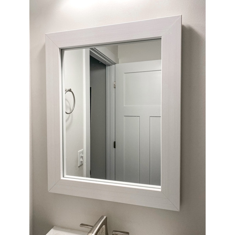 Shmuel Wood Framed with Safety Backing Ideal for Bathroom / Vanity Mirror Wade Logan Size: 26″ x 32″ Finish: Rustic White