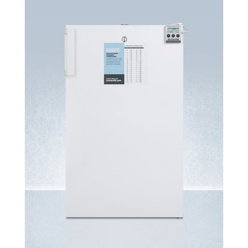 Summit FF511LBI7MED Commercially Listed 20″ Wide All-Refrigerator For Built-In Use, With A Digital Thermostat, Internal Fan, Lock, Temperature Alarm, And Hospital Grade Plug