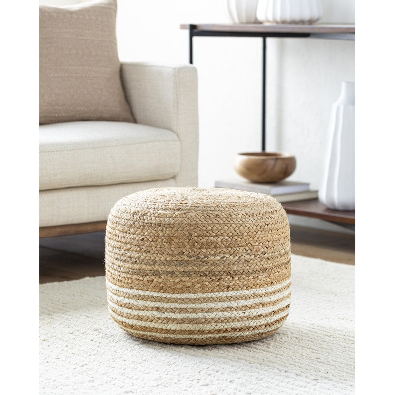 Aires 18″ Wide Round Pouf Ottoman Birch Lane