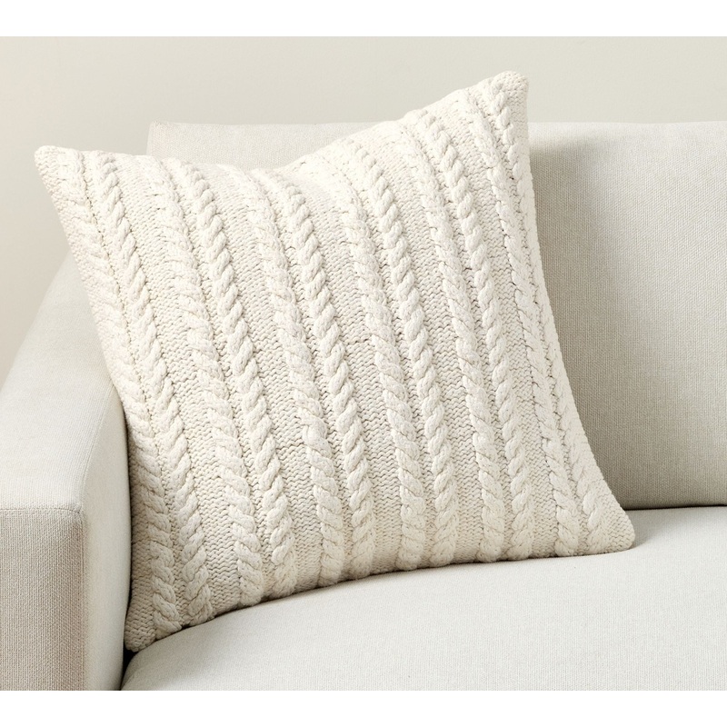 Beachfront Cable Knit Pillow