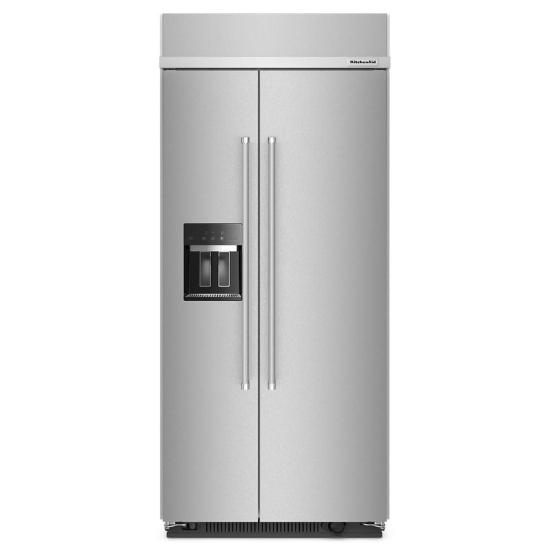 Kitchenaid KBSD706MPS 20.8 Cu. Ft. 36″ Built-In Side-By-Side Refrigerator With Ice And Water Dispenser