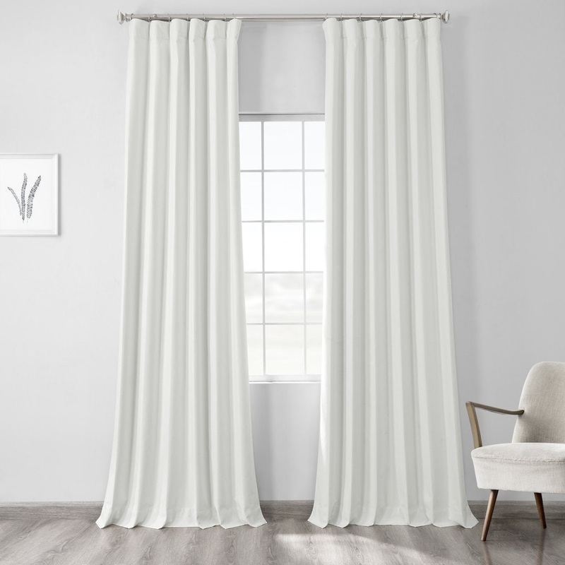 Bodulf Thermal Cross Linen Weave 100% Blackout Curtains for Bedroom & Living Room Curtains – Single Panel Drapes Latitude Run Curtain Color: Starlight Off White Size per Panel: 50″ x 120″