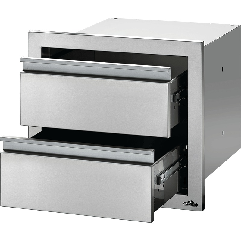 Napoleon Bbq BI18162DR 18 x 16 inch Double Drawer, Stainless Steel