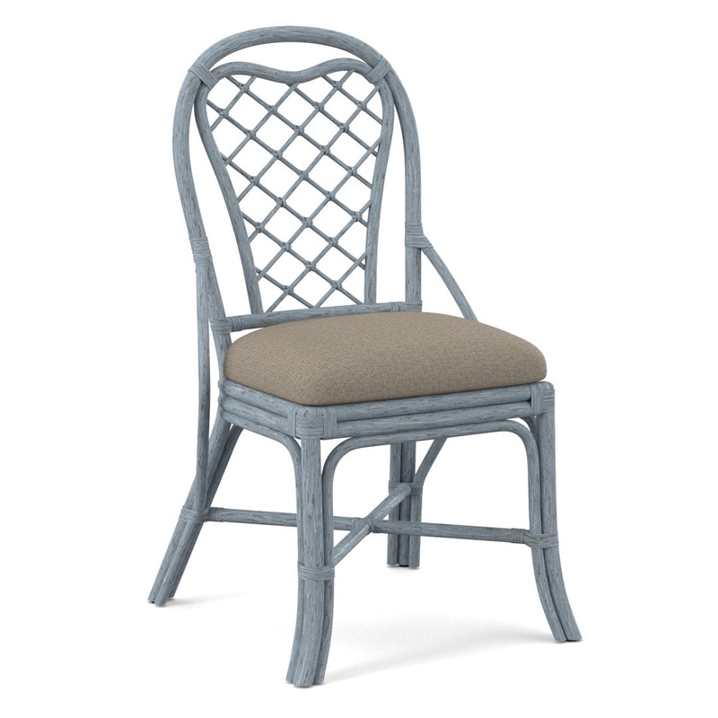 Trellis Back Side Dining Chair Braxton Culler Upholstery Color: Beige Performance Fabric; 0851-73, Frame Color: Sea Glass