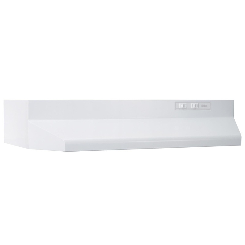 BUEZ030WW Broan 30-Inch Ducted Under-Cabinet Range Hood w/ Easy Install System, 210 Max Blower CFM, White