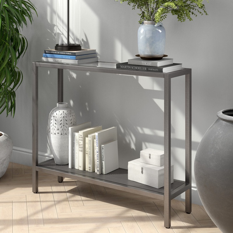 Chiang Console Table Zipcode Design Table Base Color: Aged Steel Size: 30″ H x 36″ W x 10″ D