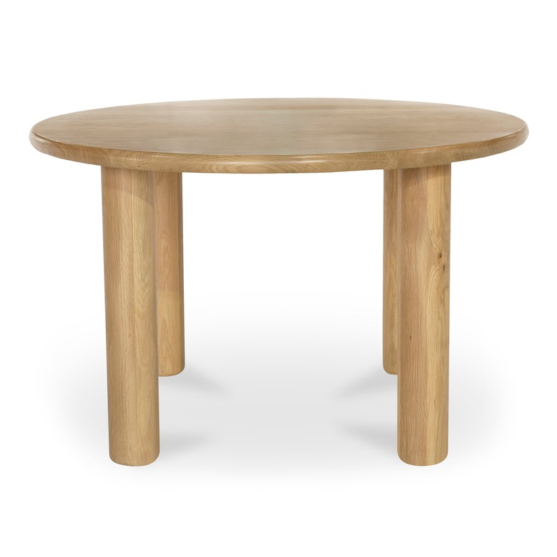 Eco-Chic Round Dining Table with Oak Finish