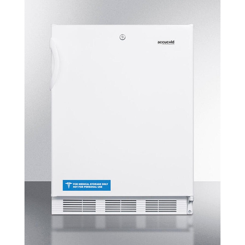 Summit FF7LWBIADA Ada Compliant Built-In Undercounter All-Refrigerator For General Purpose Or Commercial Use, With Lock, Auto Defrost Operation And White Exterior