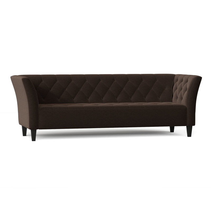 Carruth 91″ Flared Arm Sofa Mercer41 Body Fabric: Napa Brown Chenille