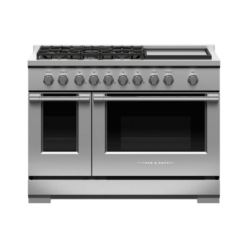 Fisher & Paykel RGV3485GDN Gas Range, 48″, 5 Burners With Griddle
